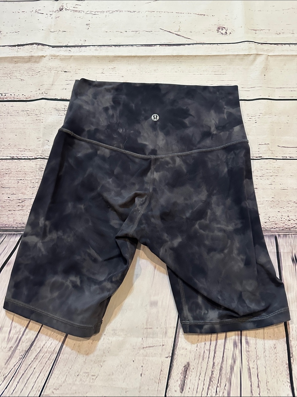 lululemon athletica Black Tie-Dye High-Rise Bike Shorts